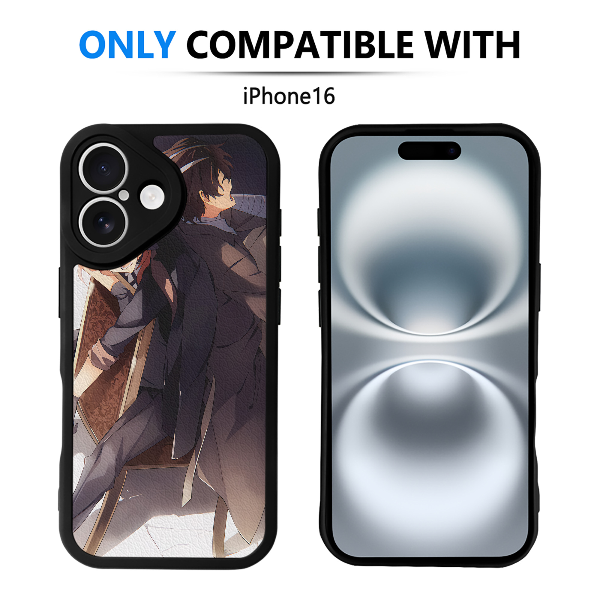 （画像用） 文豪ストレイドッグス Bungo Stray Dogs 【iPhone 16シリーズ対応】シリコンスマホケース（レザー調） 材質：シリコン